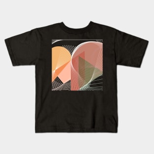Geometric pastel minimal linear art Kids T-Shirt